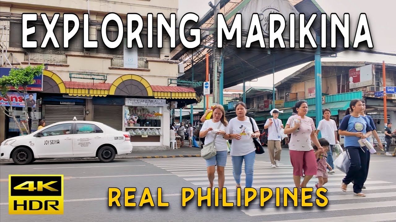 Daily Life Scene in Marikina City, Philippines Walking Tour 4K HDR