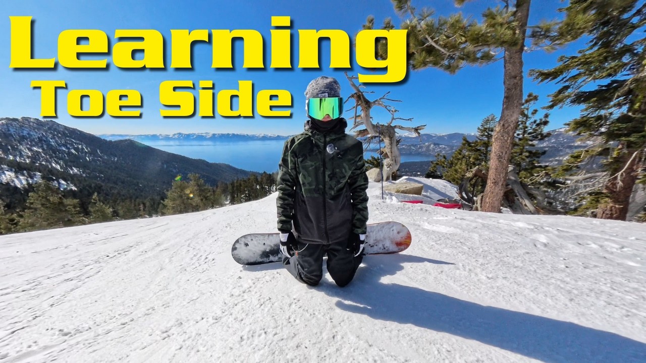 Teaching Him Toe Side on a Snowboard