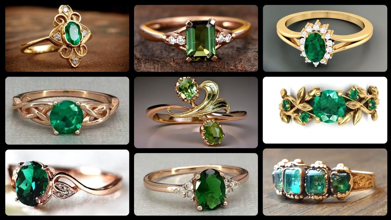 Top Stunning & Sleek Antique Diamond And Emerald Victorian Rings Designs In Gold