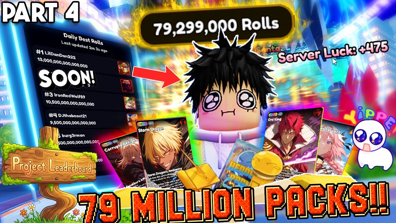 A LOT BIG HIT IN 1 VIDEO!? WITH 79 MILLION PACK in Project Leaderboard! (Pt. 4) Anime Card Clash!