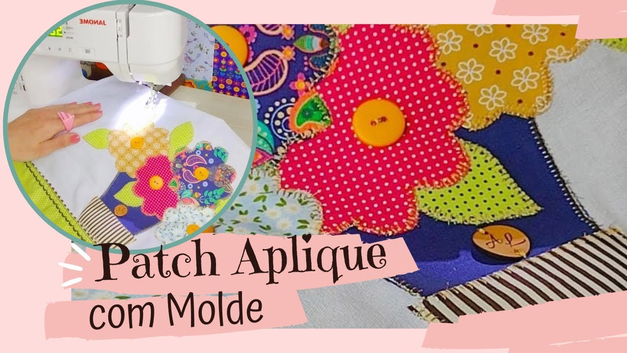 O QUE FAZER COM RETALHOS DE TECIDOS- PATCH APLIQUE FÁCIL -  Patch Aplique em Pano de Prato
