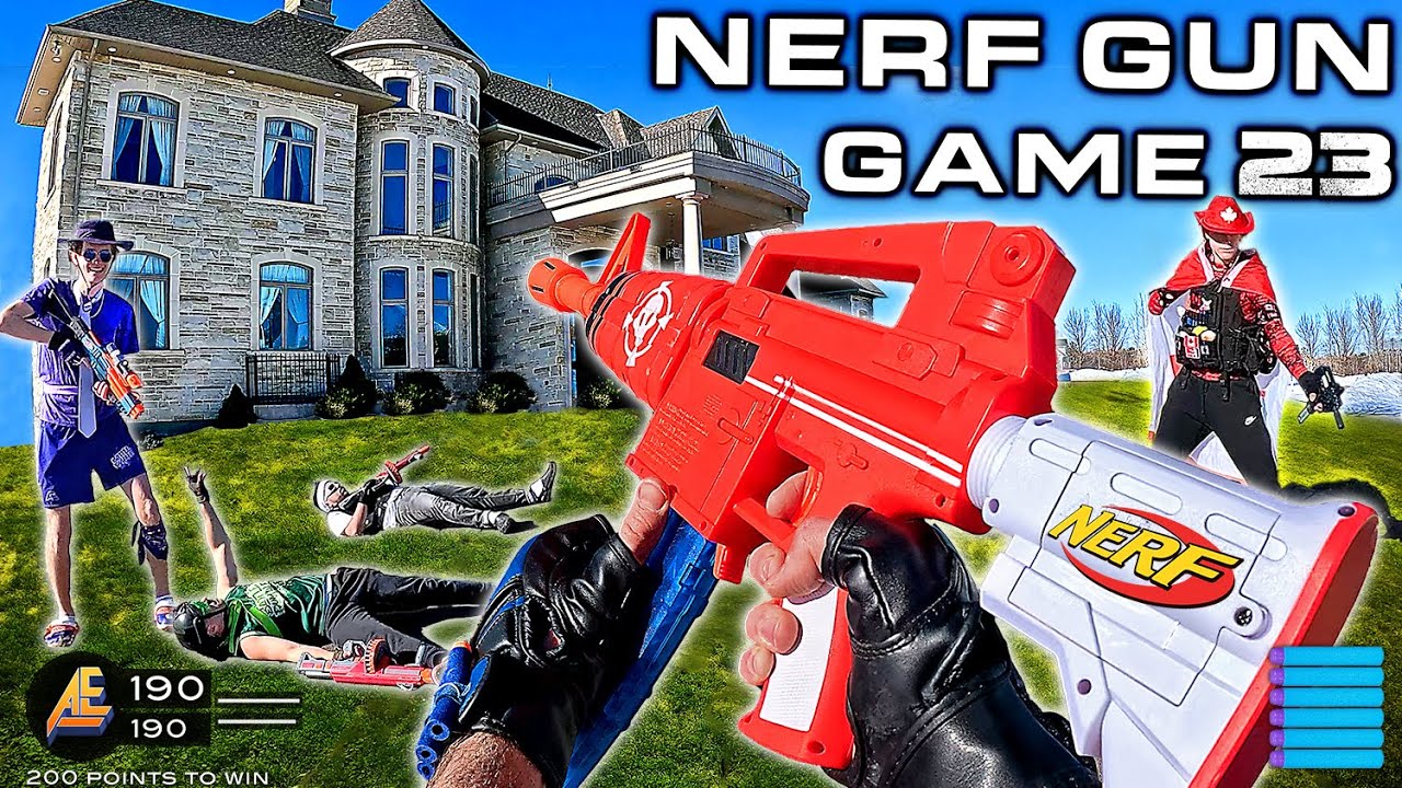 NERF GUN GAME 23.0 | БИТВА ЗА ОСОБНЯК ОТ ПЕРВОГО ЛИЦА!