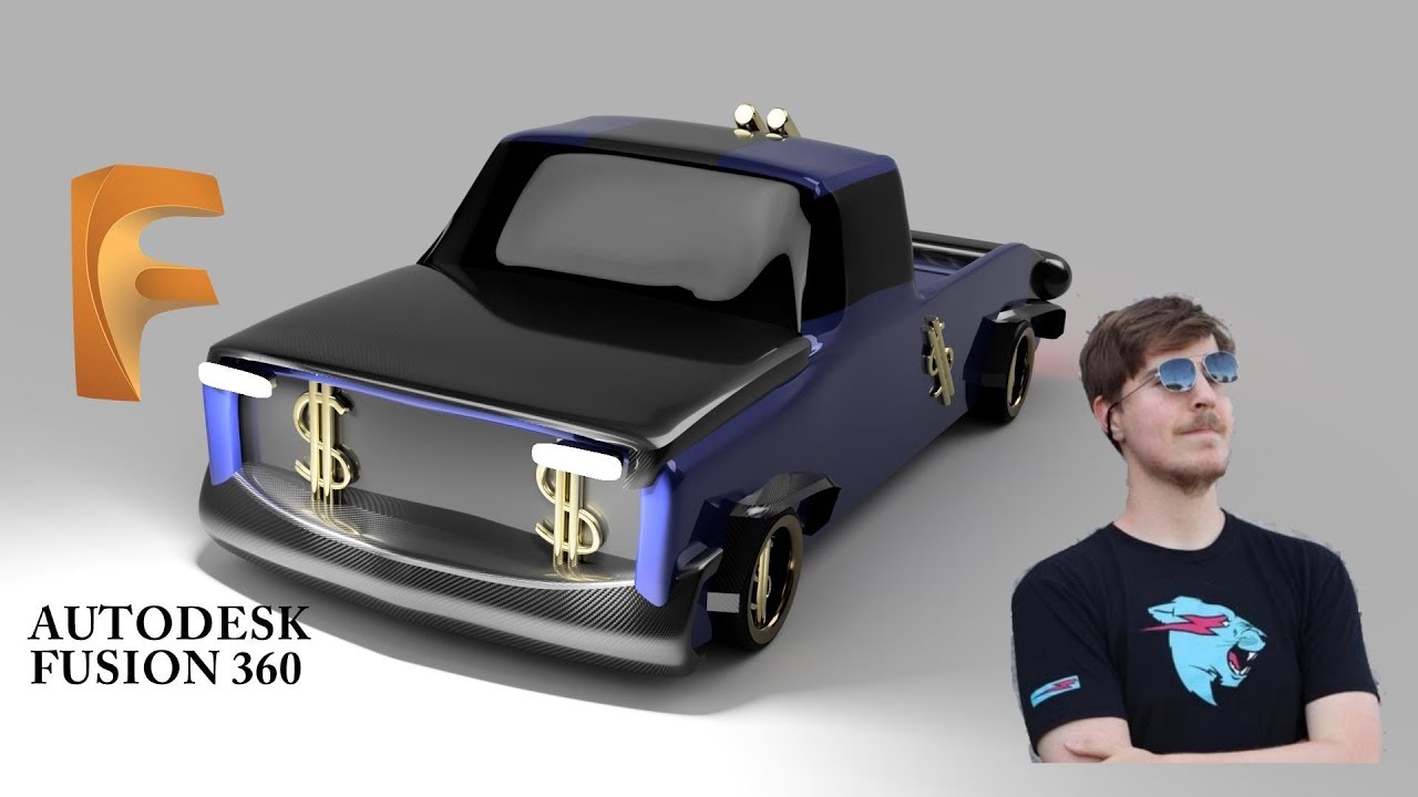 MrBeast Money Pickup Truck Design SpeedRun in Autodesk Fusion 360