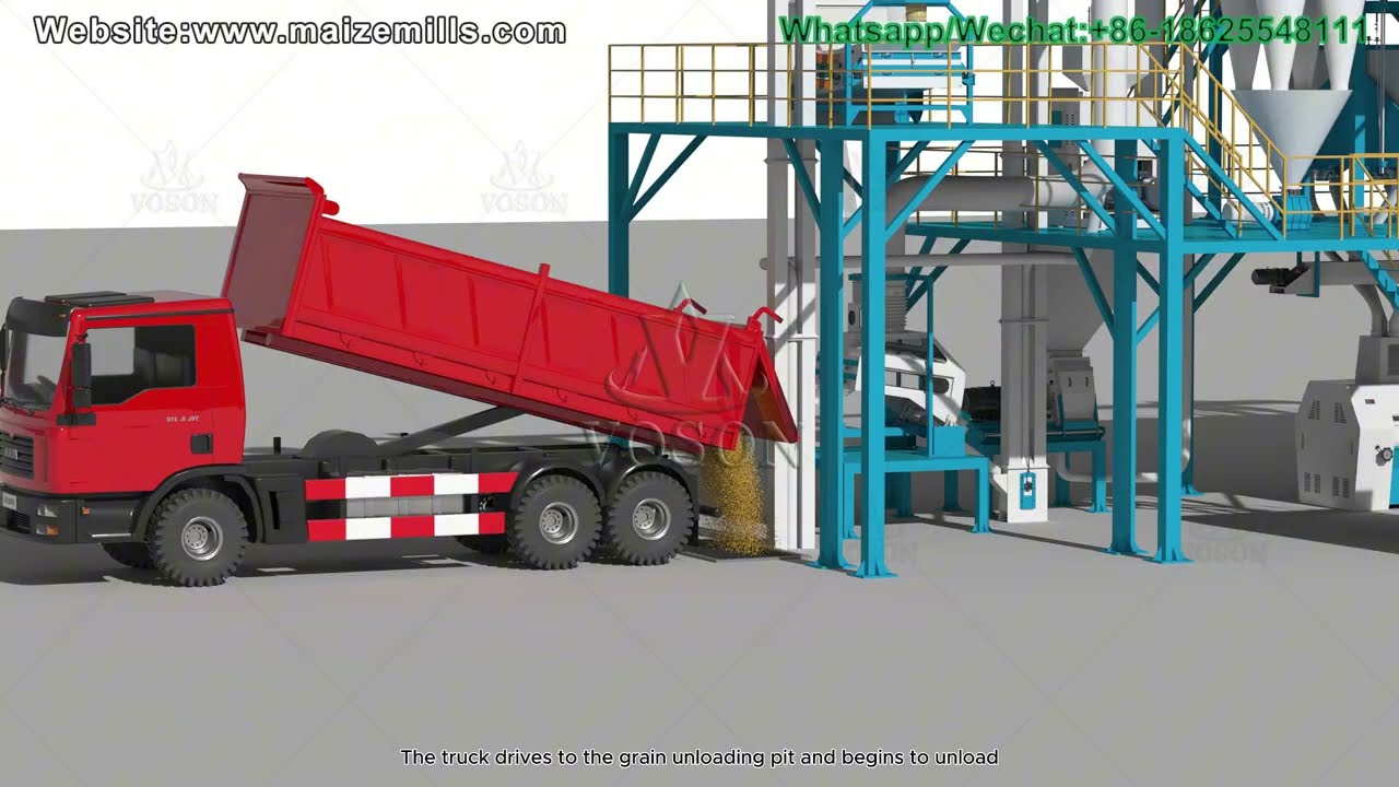 50 Tons Per Day Maize Flour Milling Plant | Turnkey Plant 3D Video | Voson Machinery