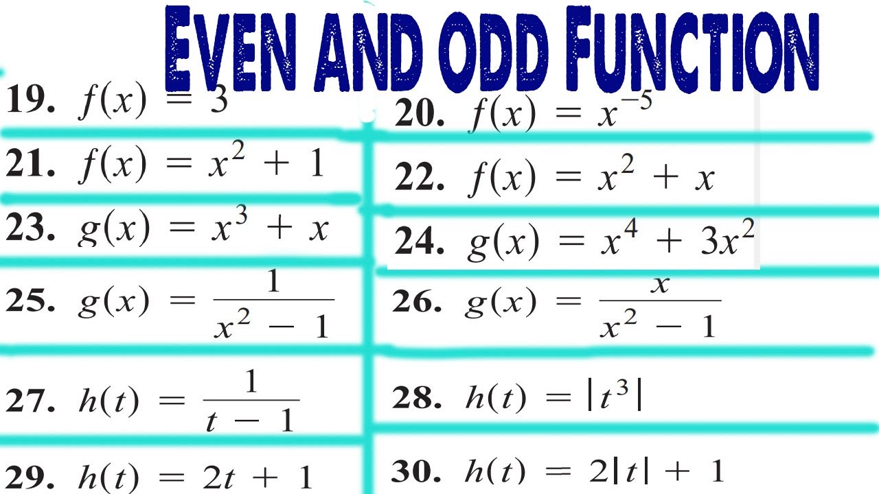 Even and Odd Function || Calculus and Analytical Geometry || Thomas Calculus