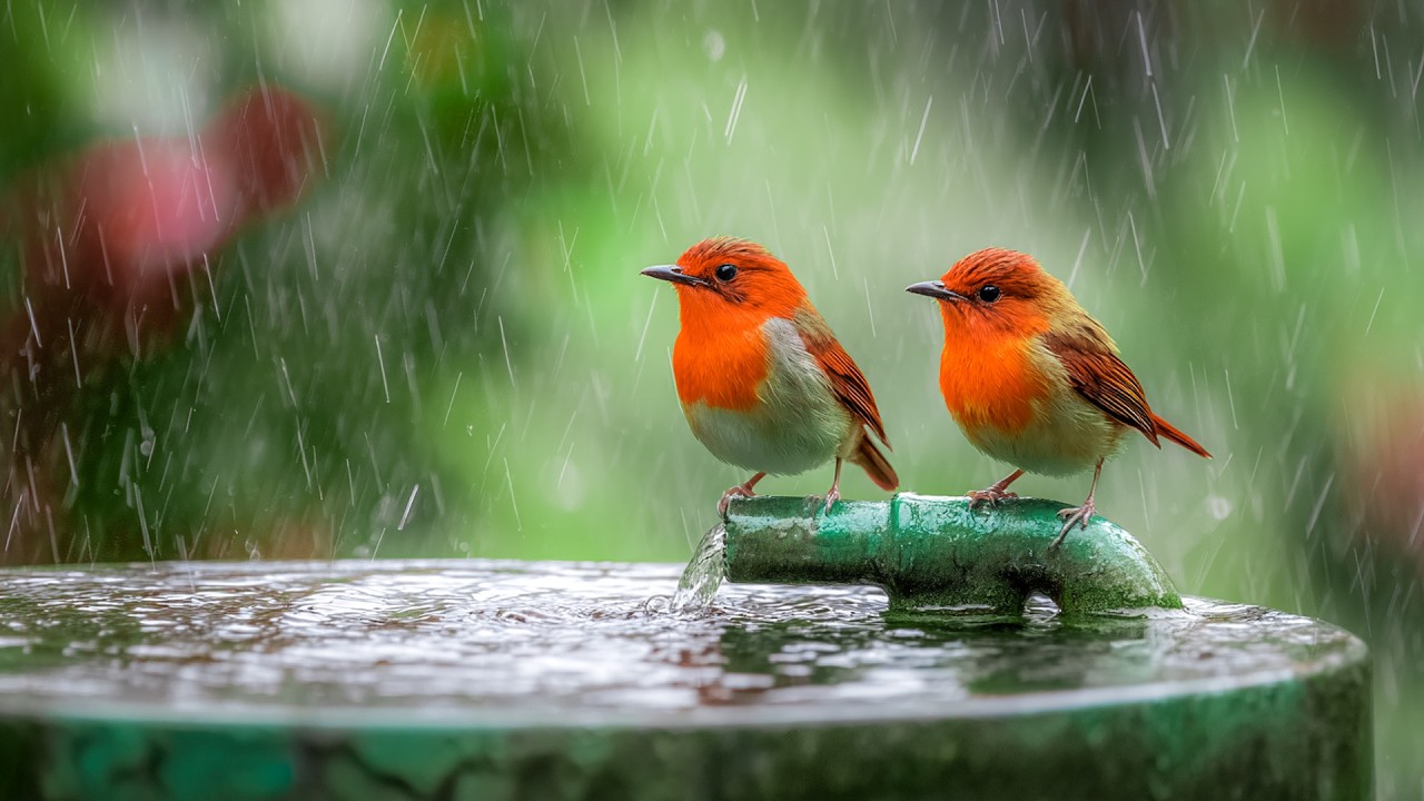 Дождливые дни под аккомпанемент фортепиано и щебетание птиц 🎶 Успокаивающая музыка для медитации ...