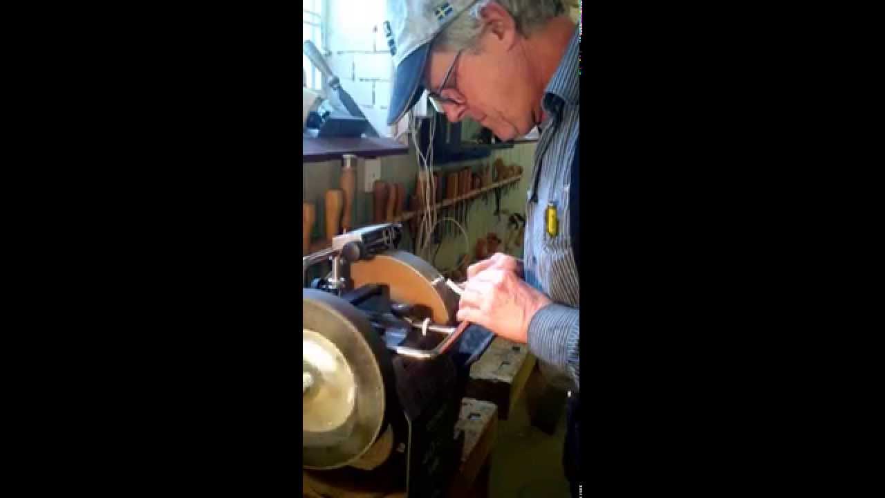 Tormek slipning getfot steg 1,  Tormek sharpening V-gouge part 1