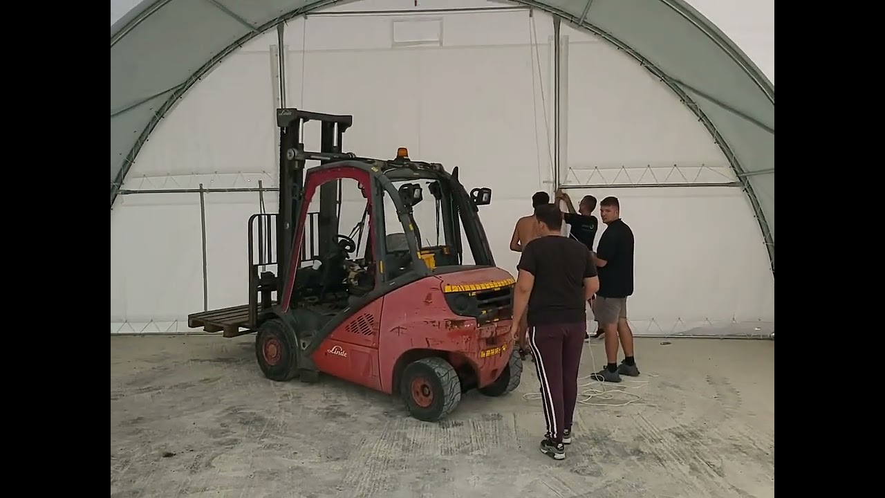 Suihe industrial tent installation on July 2022 - 304015R - 12.2 m x 9.5 m x 4.5 m in Oradea Romania