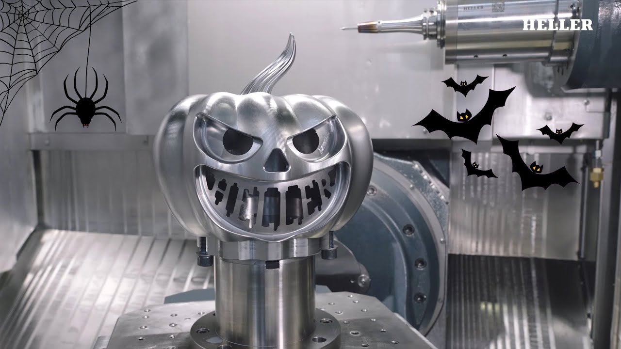 🎃 CNC Halloween Pumpkin Machining | HELLER HF 3500 | Kürbis | Pumpkin | Happy HELLERween! 🎃👻😱