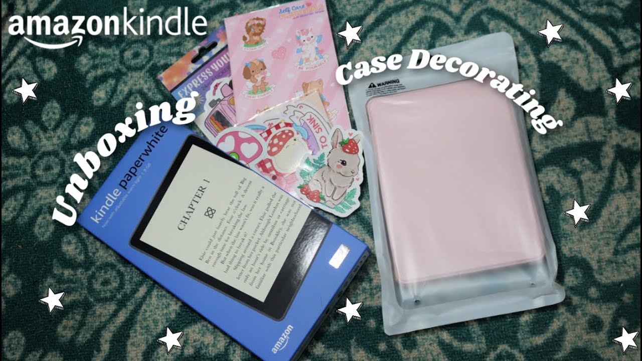 *Satisfying* Amazon Kindle Paperwhite UNBOXING | CUTE Case Decorating