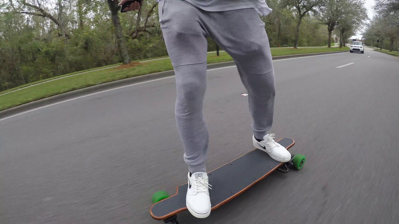 DIY Electric Skateboard 40+mph ride, passing cars