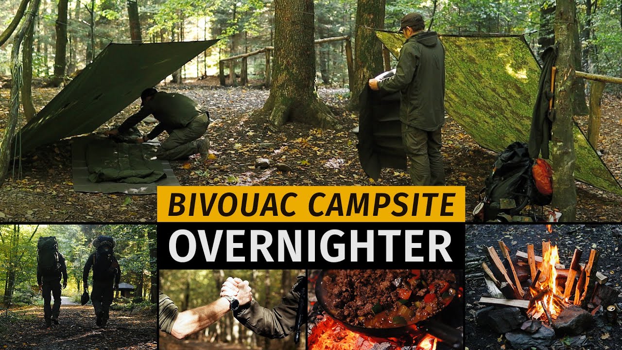 Overnight on bivouac campsite in Belgium / Cooking on campfire / 24h Bushcraft Overnighter