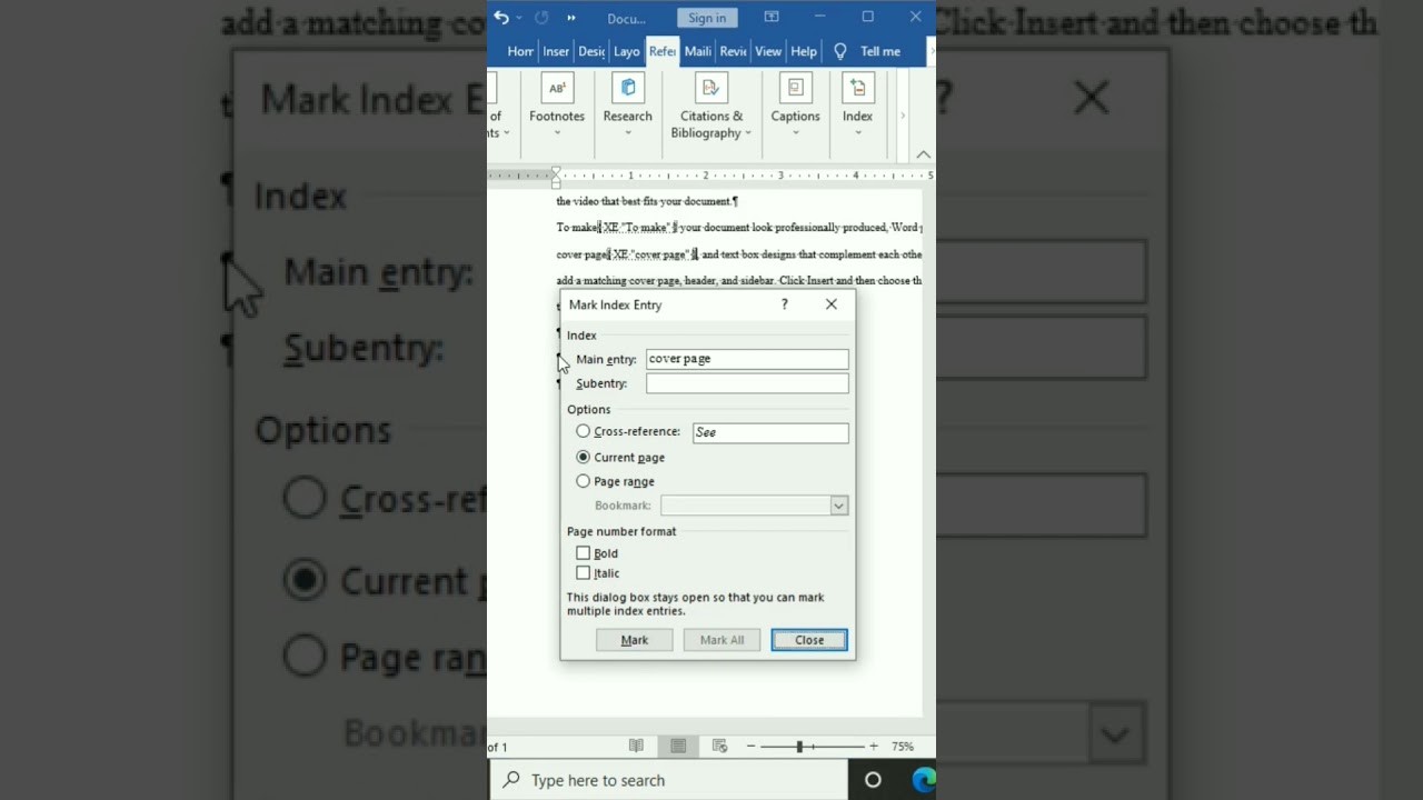 Mark Entry in Ms word 😱🖥️#viral #shorts
