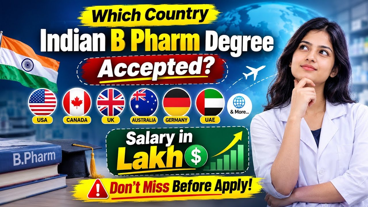 Indian B.Pharm Degree Accepted in Which Countries? 🌍 Salary, License & Jobs Explained