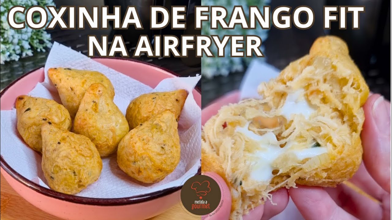 Coxinha de Frango FIT na AIRFRYER | sem massa e com requeijão (pode congelar)