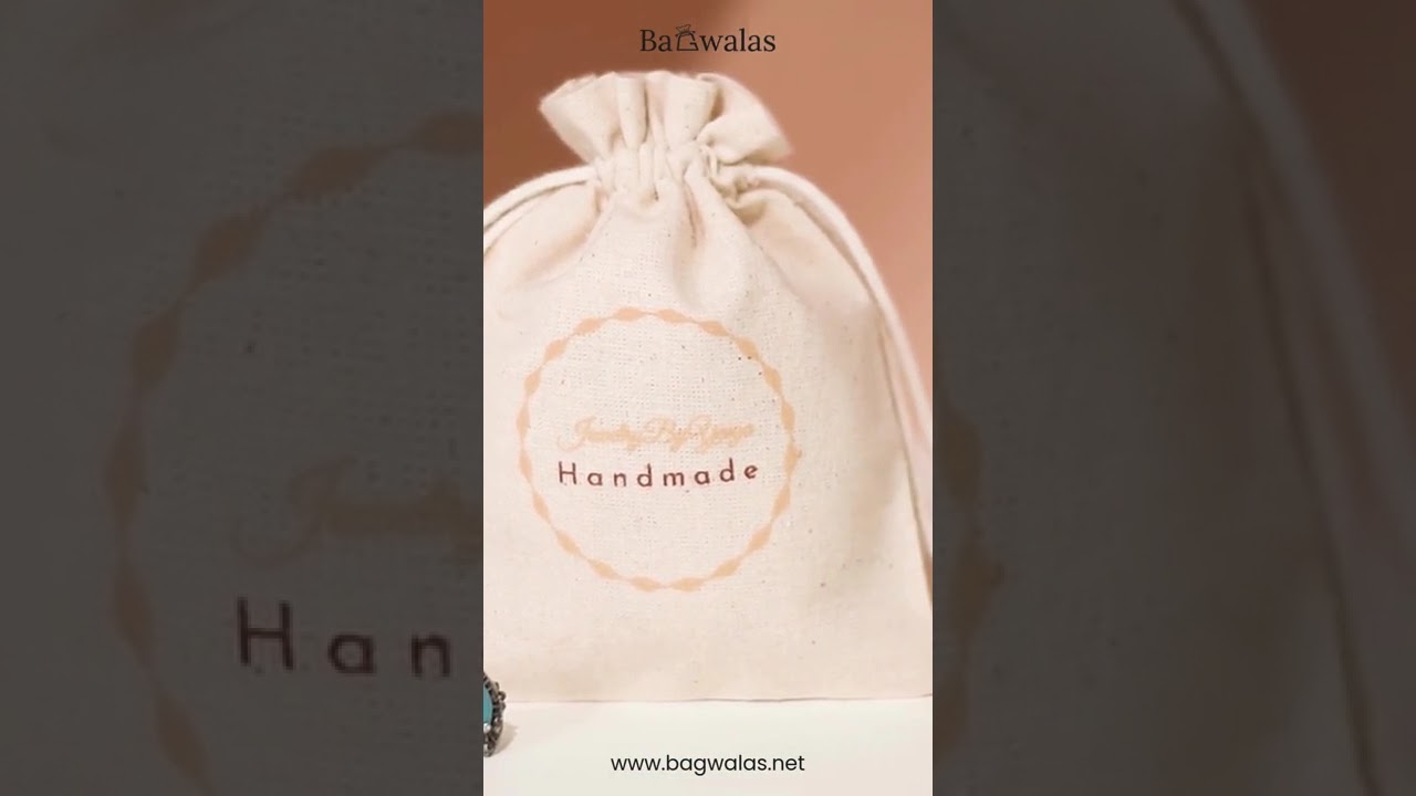 Cotton Drawstring Packaging Pouch | Bagwalas #drawstringbag #drawstringpouch