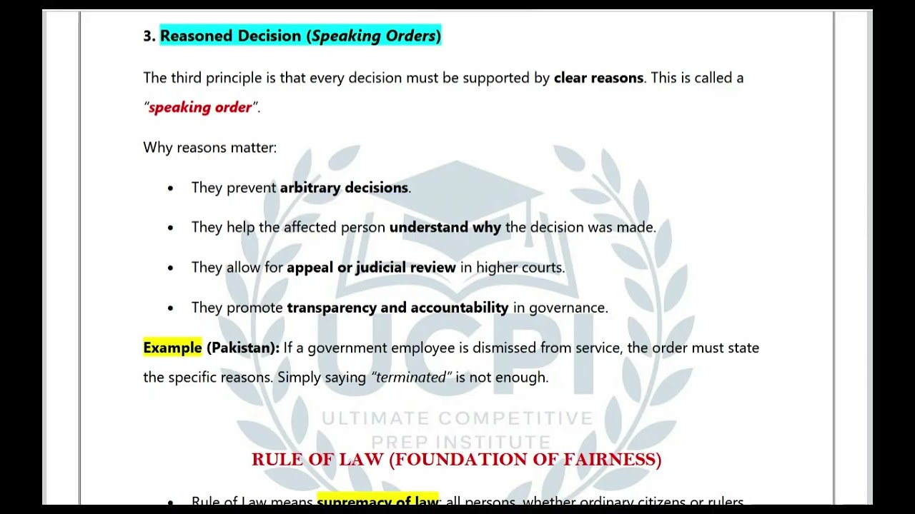 Basic Procedural Fairness & Rights | General Legal Understanding | SDEO PERA | Khalil Ahmed