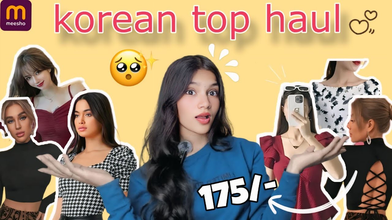 ₹175 Korean Style Tops 😱 | Meesho Korean Top Haul | Trendy Girls Fashion Review