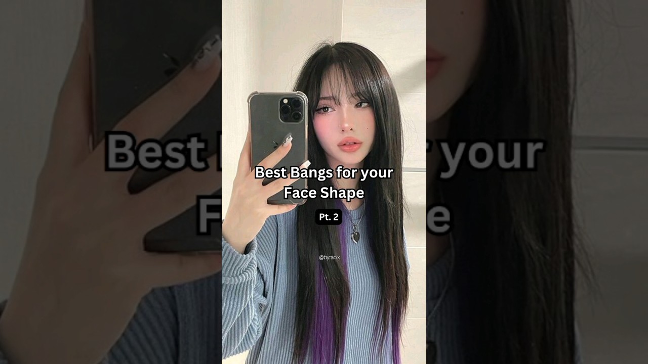 Best bangs for your Face shape✨️Part 2✨️#aesthetic #faceshape #bangs #butterflycut #curtainbangs