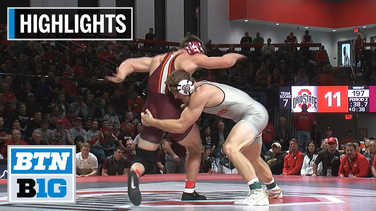 197 LBS: Stanley Smeltzer (Virginia Tech) vs. #1 Kollin Moore (Ohio State) | 2019 B1G Wrestling