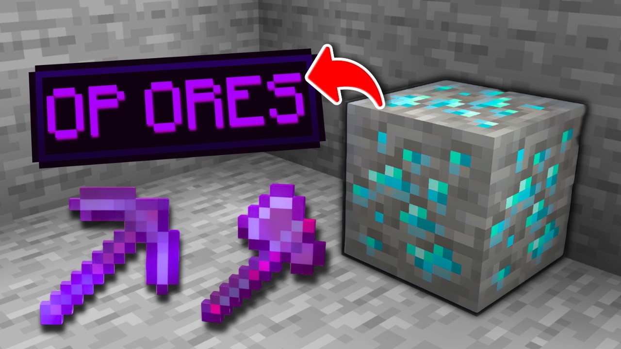 Minecraft but ORES drop OP Loot...