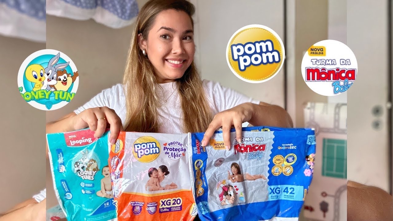 AVALIANDO FRALDAS baby looney tunes | pom pom | turma da mônica