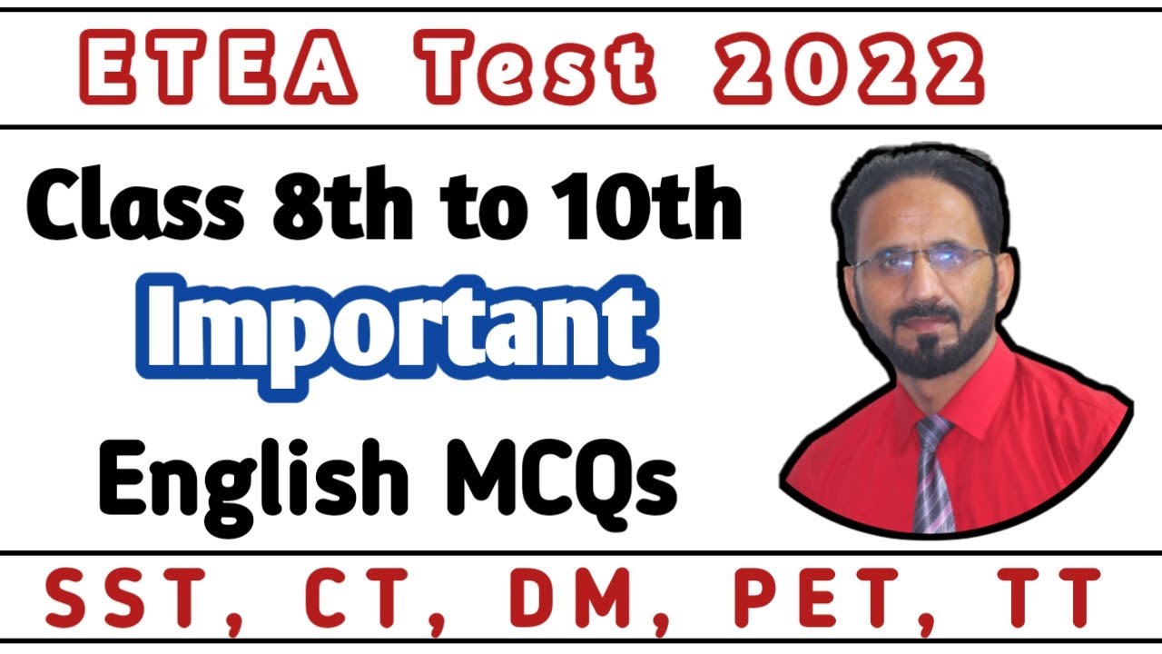 English MCQs for ETEA Test | ETEA 2022 | english with ikram