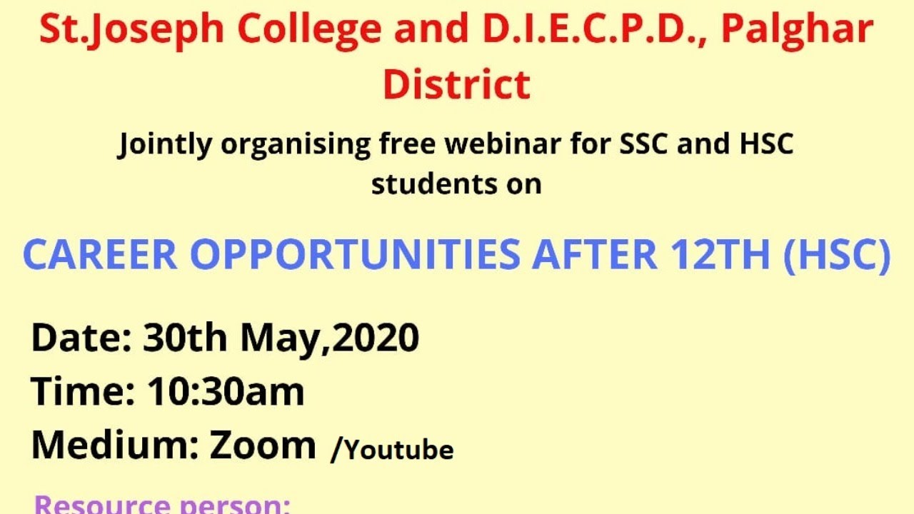 Career Counselling For SSC and HSC students by Mr. Almeida Robert sir