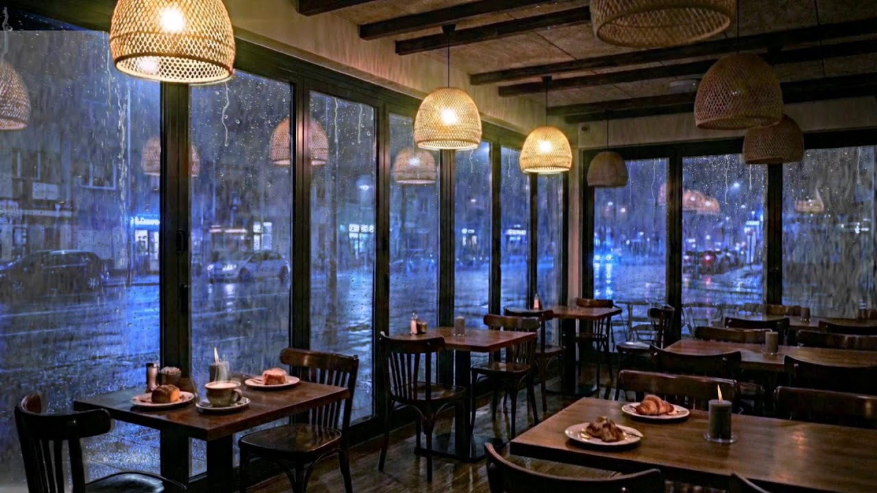 Quiet Rainy Coffee Shop Vibes ☕🌧️ Soft Jazz Piano Music for Deep Sleep & Relaxing