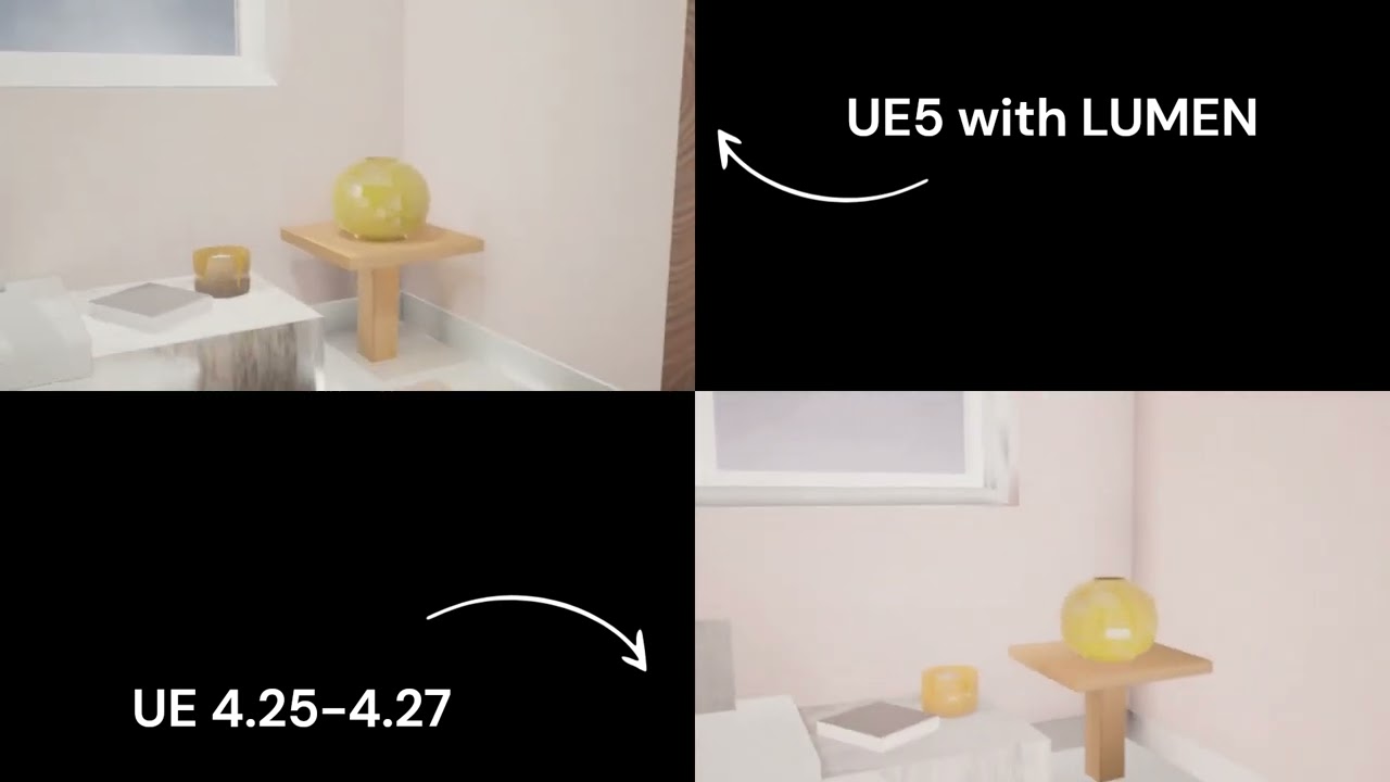 UE4 Lighting/UE5 Lumen Comparison Small Living Room