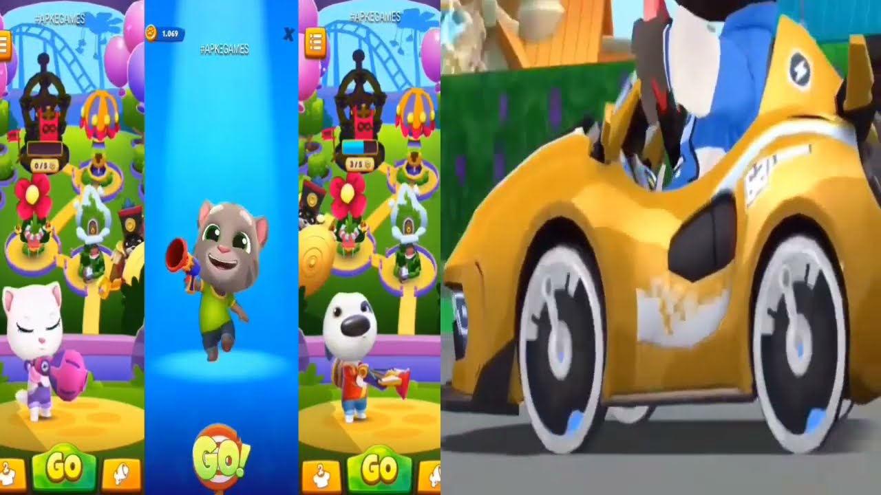 Talking Tom Blast Park vs Talking Tom Karting Gameplay Android ios
