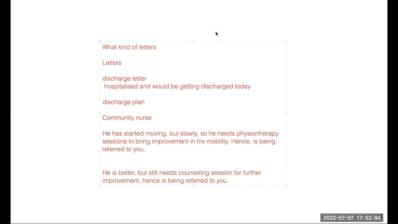 Sample oet writing | Types of oet letters | Referral letter | discharge letter | visit letter
