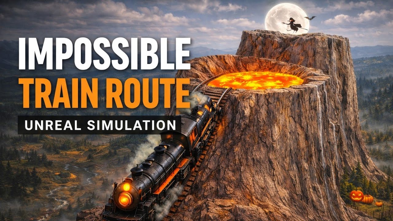 Train vs Lava Mountain | Dangerous but Unreal Scene