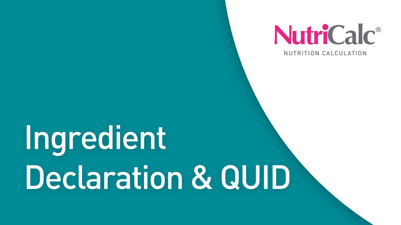 How to create an Ingredient Declaration & QUID Report in NutriCalc Online