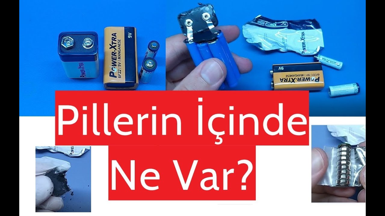 Pillerin İçinde Ne Var? #pil #batarya #piladam / 9 volt pil