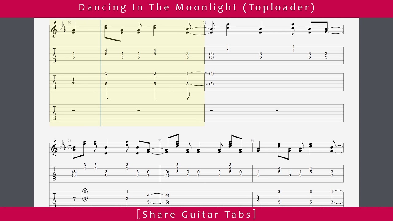 [Share Guitar Tabs] Dancing In The Moonlight (Toploader) HD 1080p