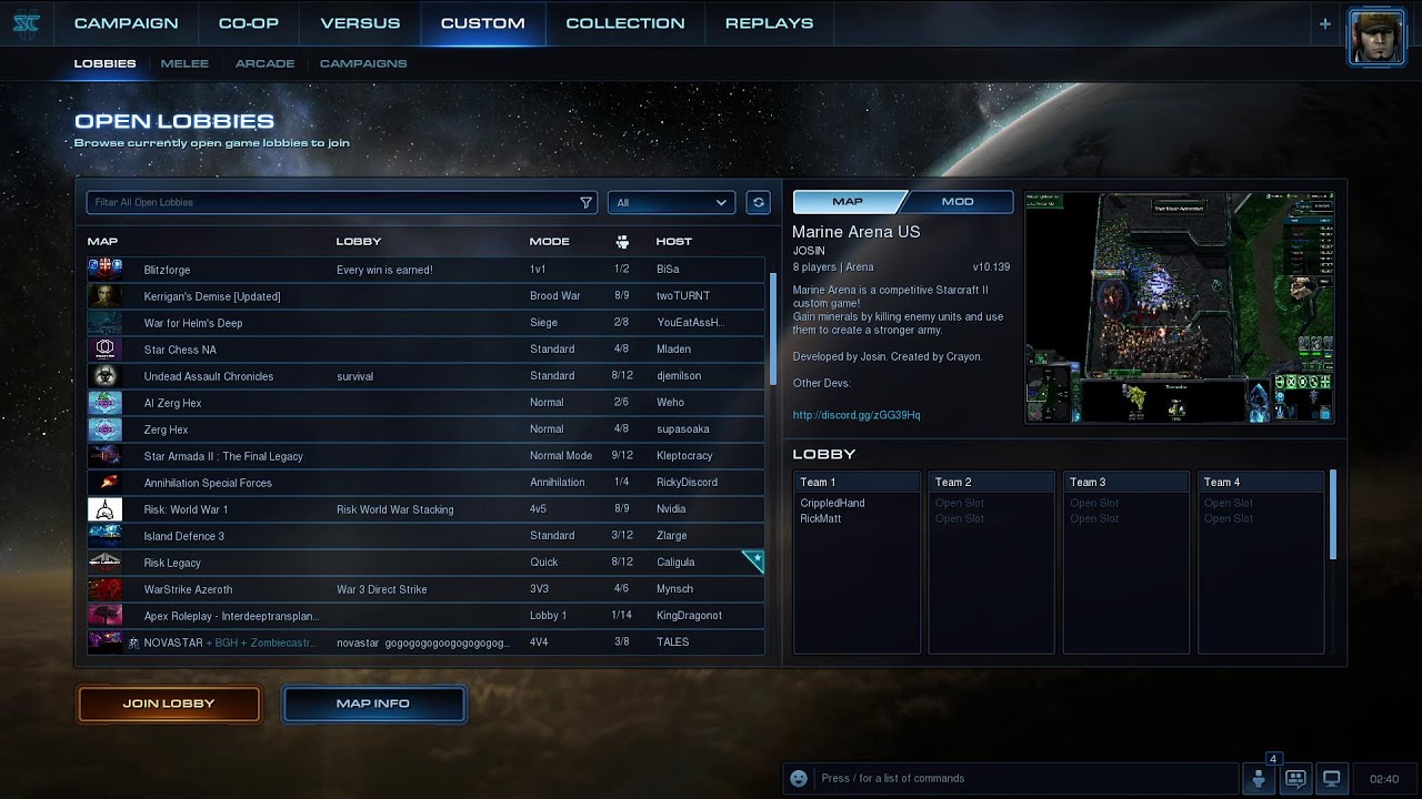 marine arena premade
