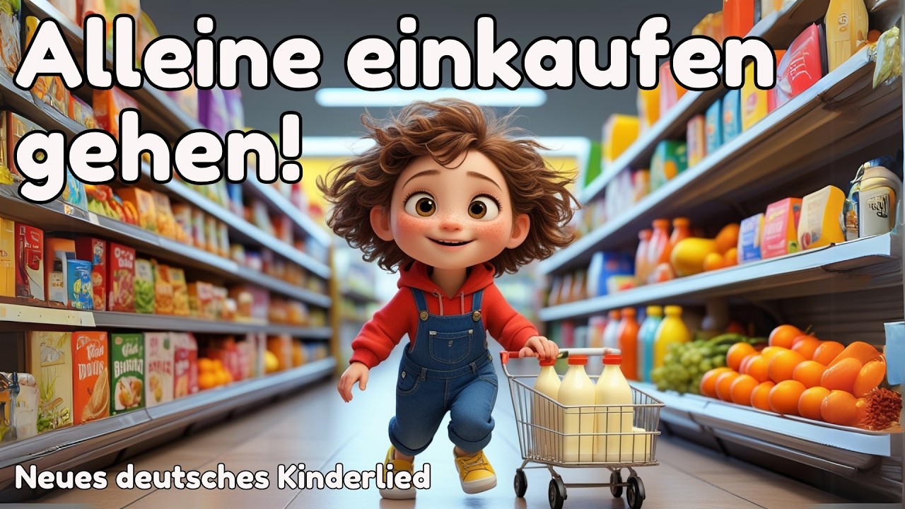 Kinderlied einkaufen  🎶 Alleine einkaufen gehen! 😍 Ein Lied, bei dem Kinder gro&szlig; rauskommen! ✨