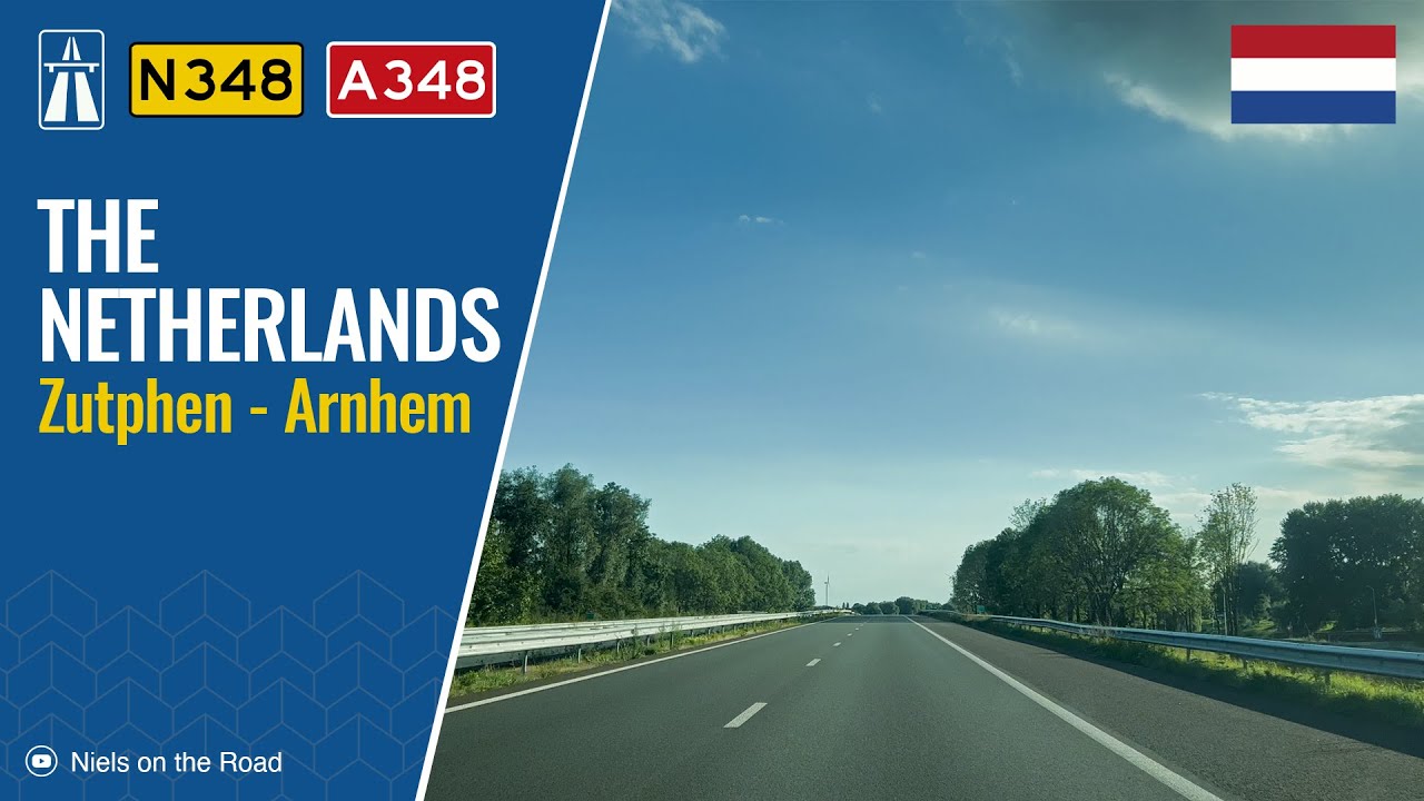 Driving in the Netherlands: Rijksweg N348 & A348 from Zutphen to Arnhem