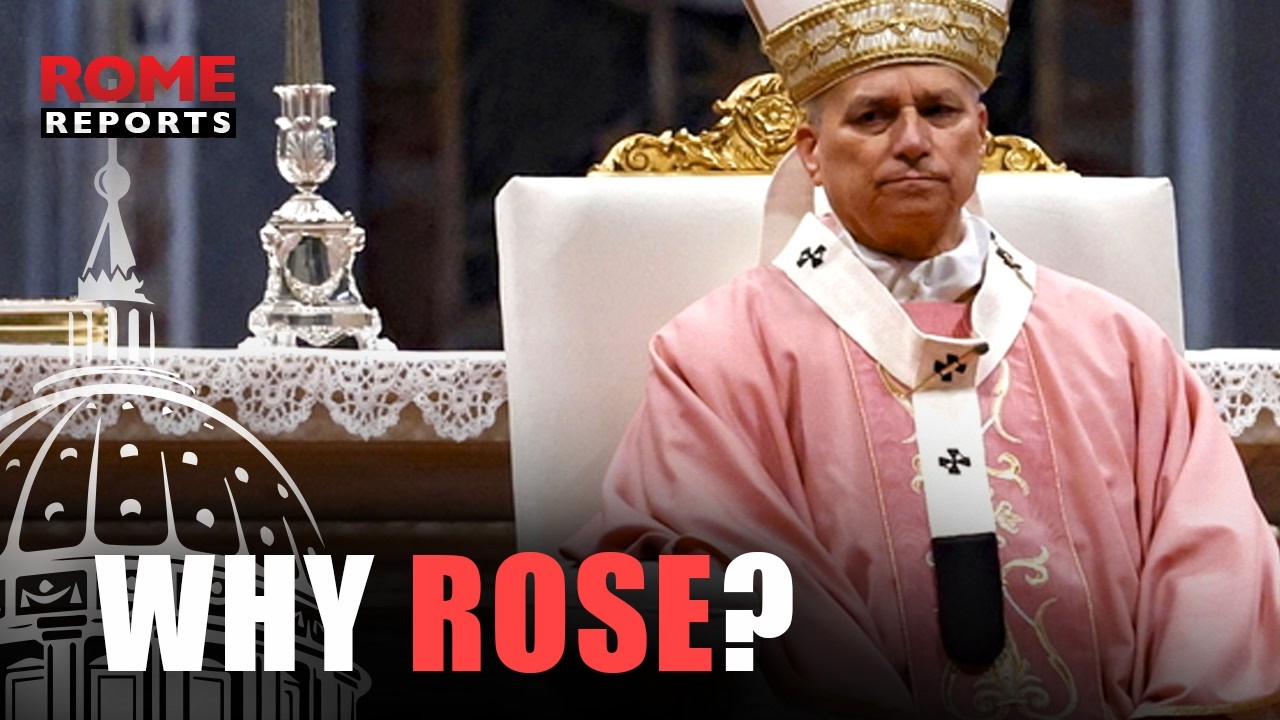 Why did the POPE WEAR ROSE on Sunday instead of the LENTEN PURPLE?