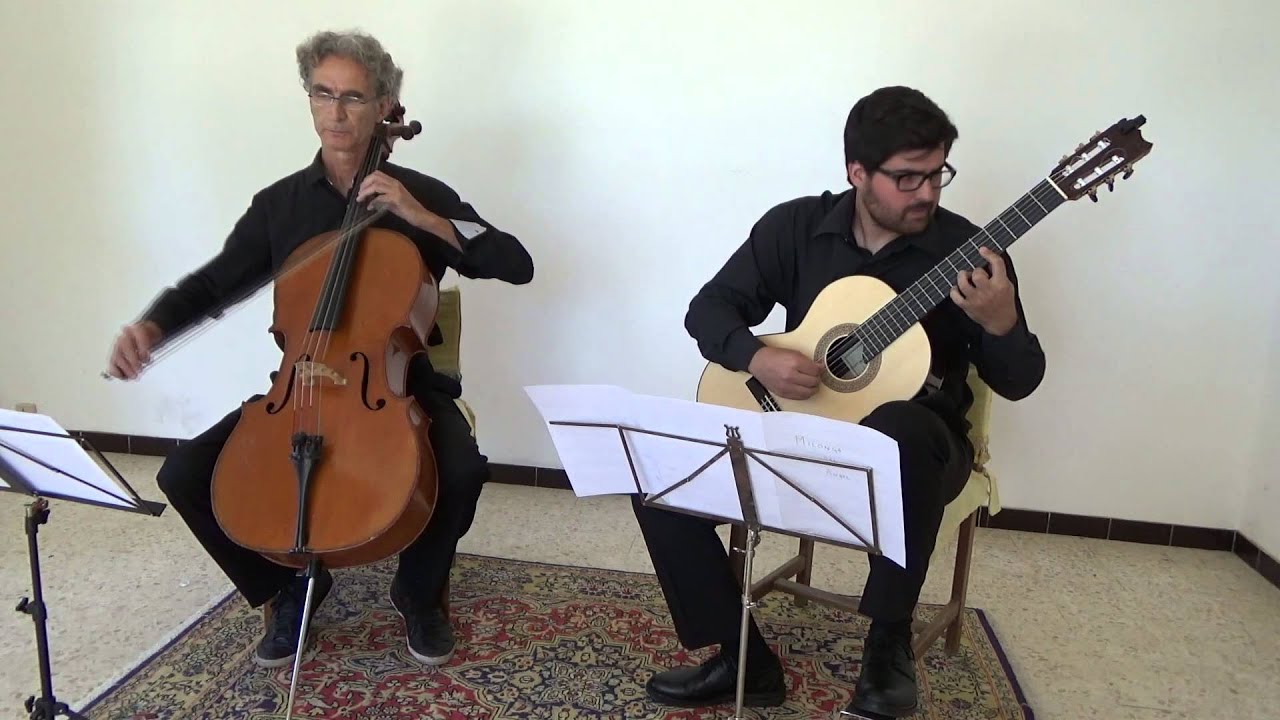 Astor Piazzolla: Milonga del Angel (guit & cello) Forcalquier Duo (Chanon-Fraga)