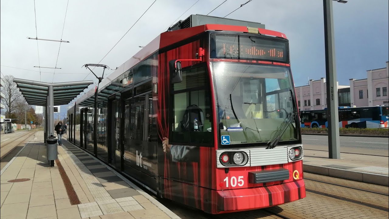 Straßenbahn Brandenburg an der Havel Mitfahrt von Fontanestr bis A.Saefkow-Allee im MGT6D auf der 1