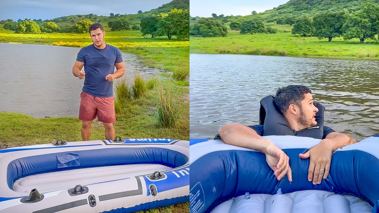 LEÔNCIO ENTROU DE BOTE INFLÁVEL NO AÇUDE FUNDO E SE DEU MAL 😱| LEÔNCIO VÍDEOS