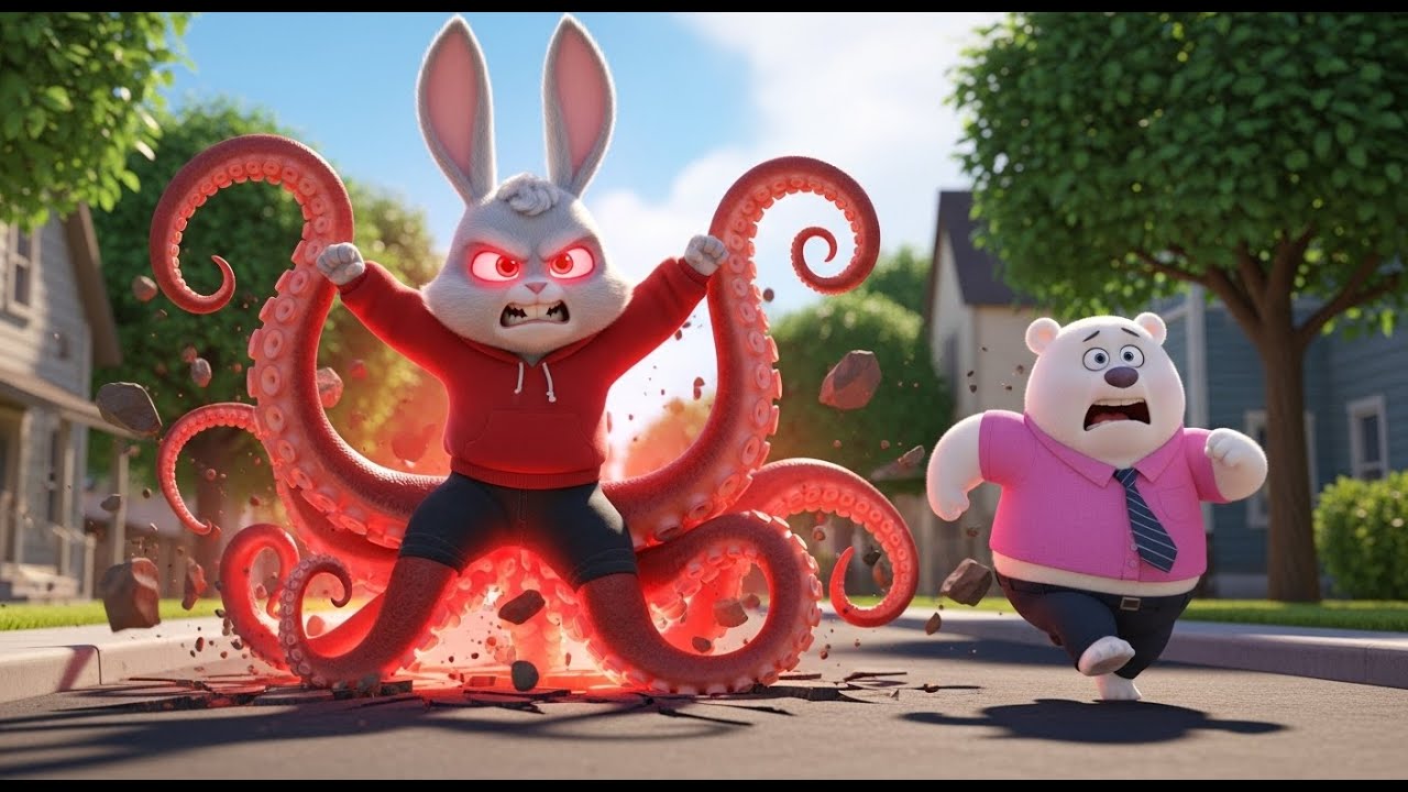 😲🐰 Wow! Baby Rabbit Meets a Friendly Octopus 🐙✨ An Amazing Ocean Adventure!