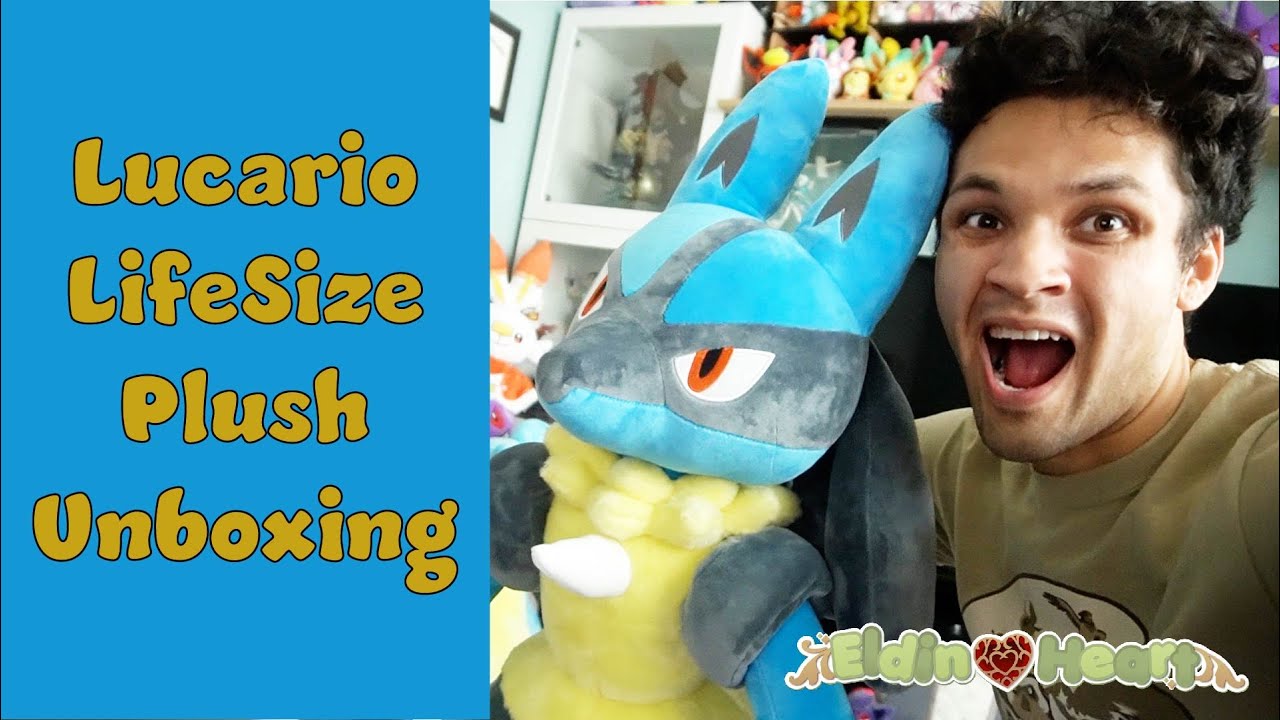 Lucario Life Size Plush Unboxing | Pokemon Center |  Is this too big?!