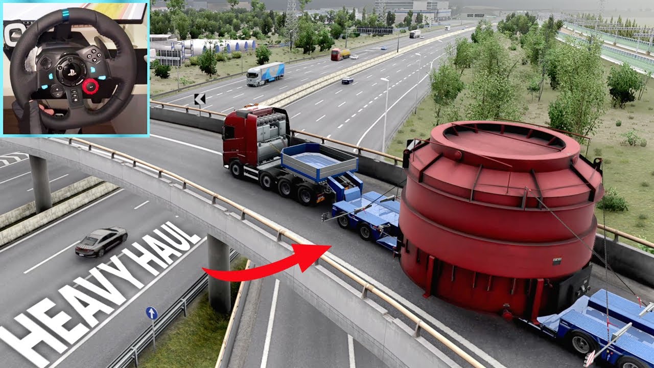 Delivering a Massive Boiler Part w/ Realistic Traffic 🚛  | Euro Truck Simulator 2 +  Logitech G29