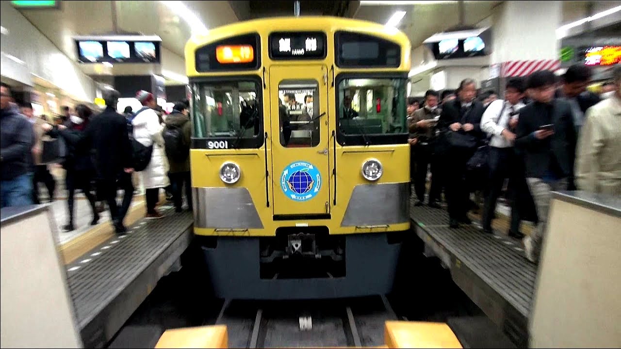 【西武】池袋駅・平日朝ラッシュ時～ものすごく降りてくる～【長めの電笛1発有】