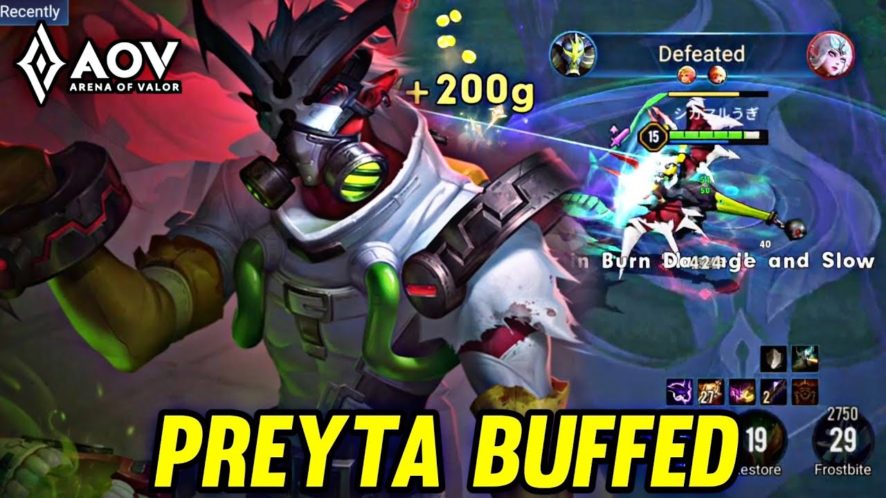 AOV : PREYTA BUFFED NEW PATCH - ARENA OF VALOR LIENQUAN MOBILE ROV