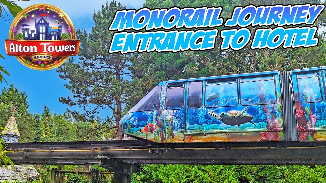 Alton Towers Monorail | Tower Street Station to the Hotels and Car Parks (June 2023) [4K]