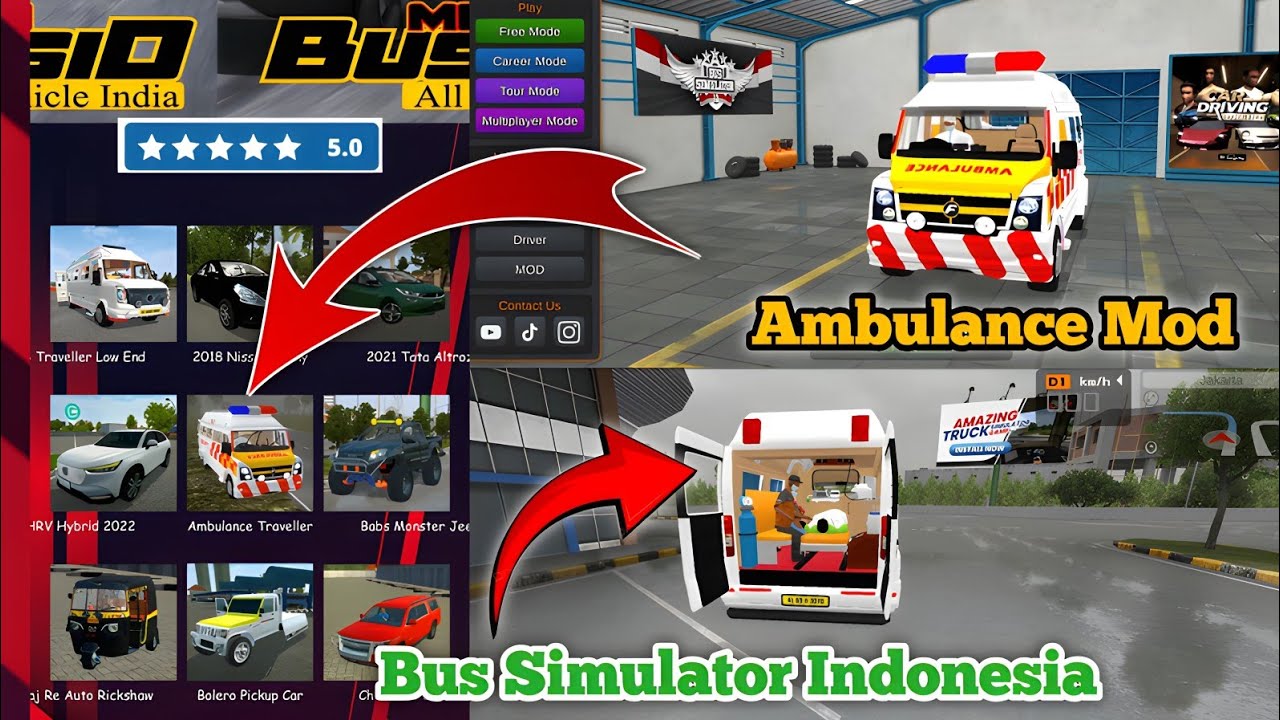 How to Install Ambulance Mod in Bus Simulator Indonesia 🚌🚑